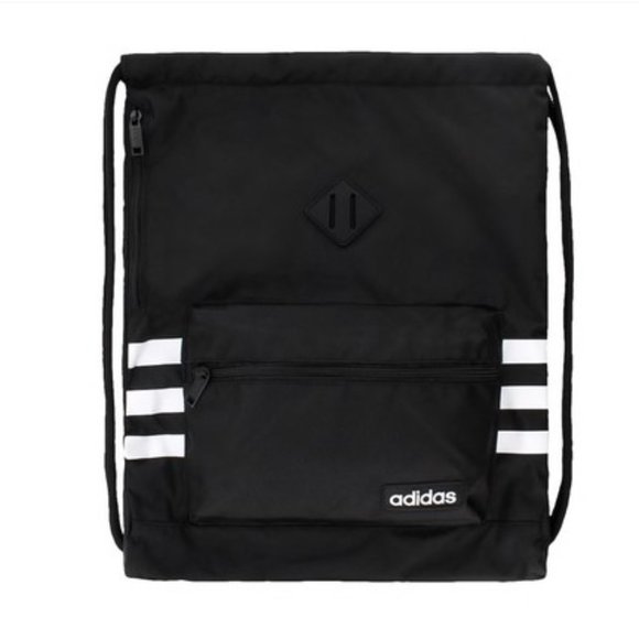 Adidas Classic 3S Sackpack, Black/White NEW - Picture 7 of 8